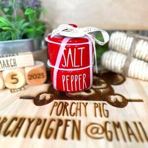 Rae Dunn Red Salt and Pepper Cellar small
